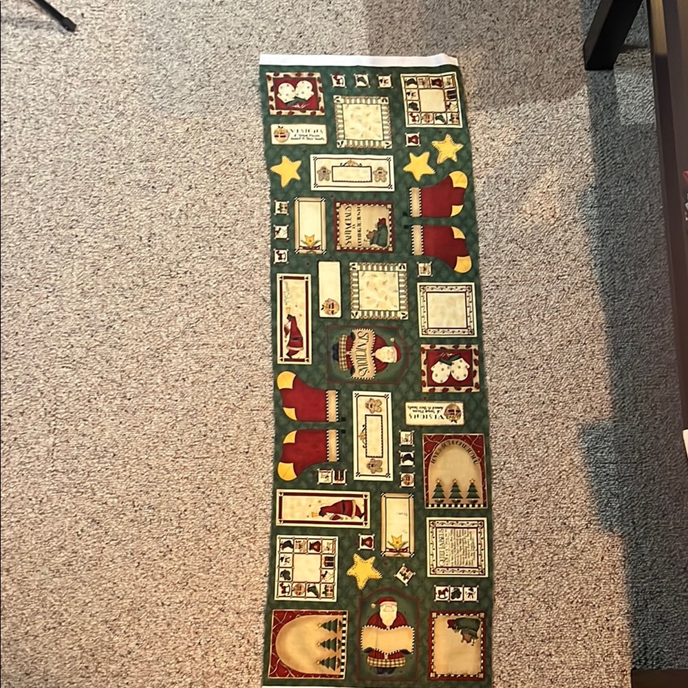 Festive Christmas Holiday Fabric Panel Labels Debbie Mumm Vintage Cotton Quilt